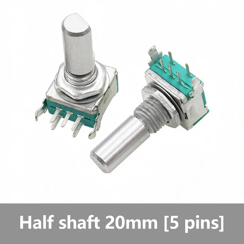 5PCS EC11 Rotary Encoder 5‑Pins Rotary Code Switch With Push Button 15mm / 20mm Half‑shaft Plum‑shaft