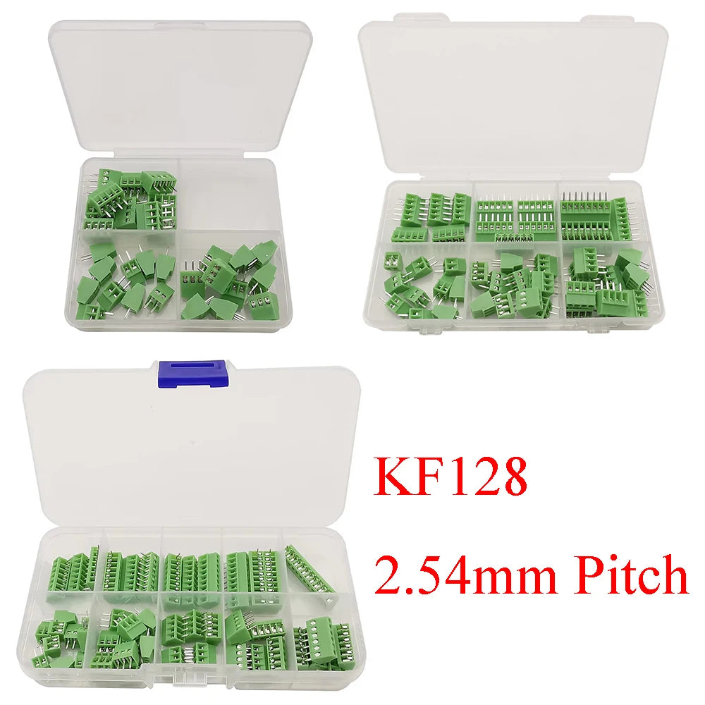 1 Box KF128 2.54mm Mini PCB Screw Terminal Block Connector KF128-2.54 2P 3P 4P 5P 6P 7P 8P 9P 10P 12P for 26-18AWG Cable
