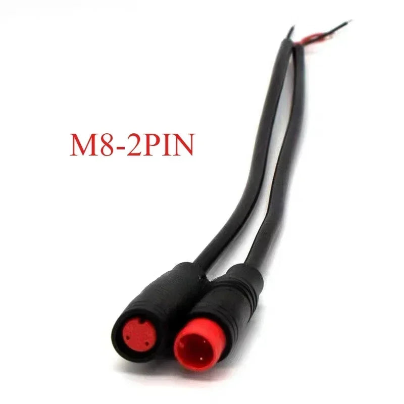 M8 2 3 4 5 6 Pin DC Electric Bicycle Butt Joint Plug Waterproof Female Male Connector Wiring Scooter Brake Cable Signal 20CM