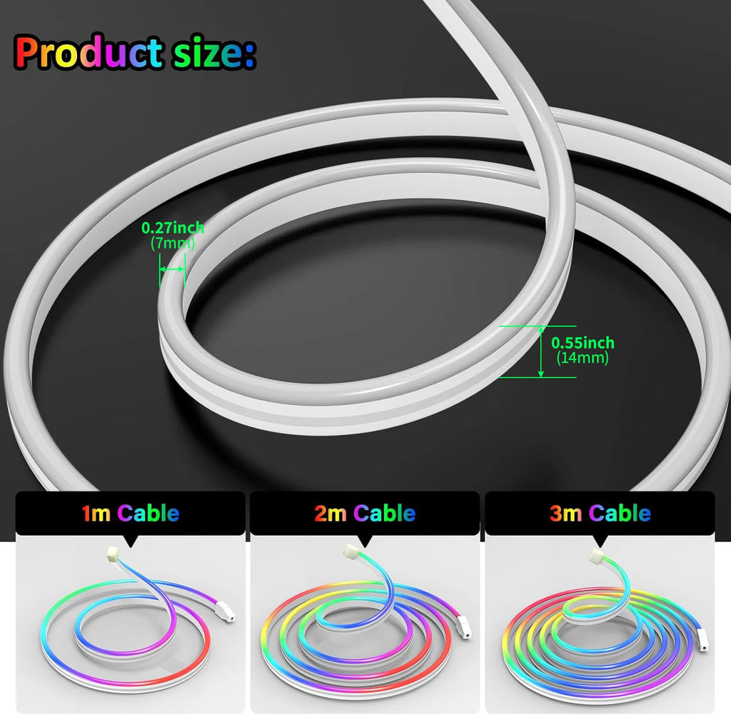 Bluetooth RGB Neon LED Strip 1-10m DC5V USB IP65 Waterproof Flexible Tape with App/Remote Control Music Sync for Home Decor