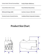 JR28 Series Thermal Overload Relay 25A 36A  Adjustable Current Motor Protection Electrical Overload Protector for AC Contactor