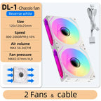 Coolcirc DL-1 120mm PC Case Fan 800-2000rpm PWM Hydro Bearing Silent 5V3Pin ARGB Water Cooler Magic Cableless Cooling Ventilator