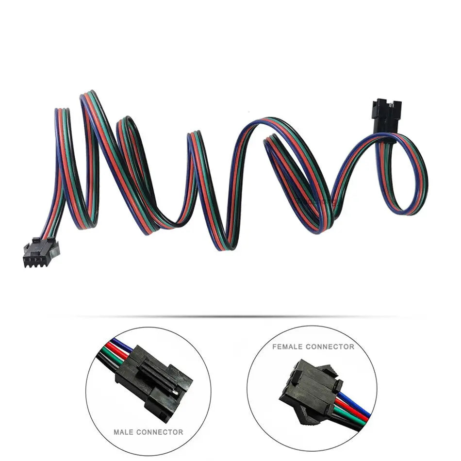 JST 4Pin RGB Extension Cable 22AWG SM Plug Male to Female Wire Connector Cable 0.5m 1m 2m 3m 5m