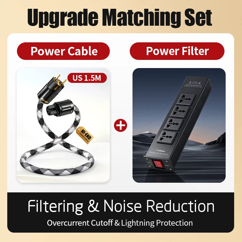 High-End Audio Power Filter 4 Universal Outlets Power Noise Isolation Purifier Socket for HiFi Stereo Equipment