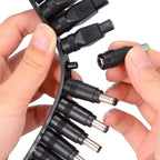 34pcs Laptop Power Adapter Tips Multi Kits Universal Input DC Plug Set Jack Tips 5.5 mm x 2.1 mm DC AC Power Adapter Tips