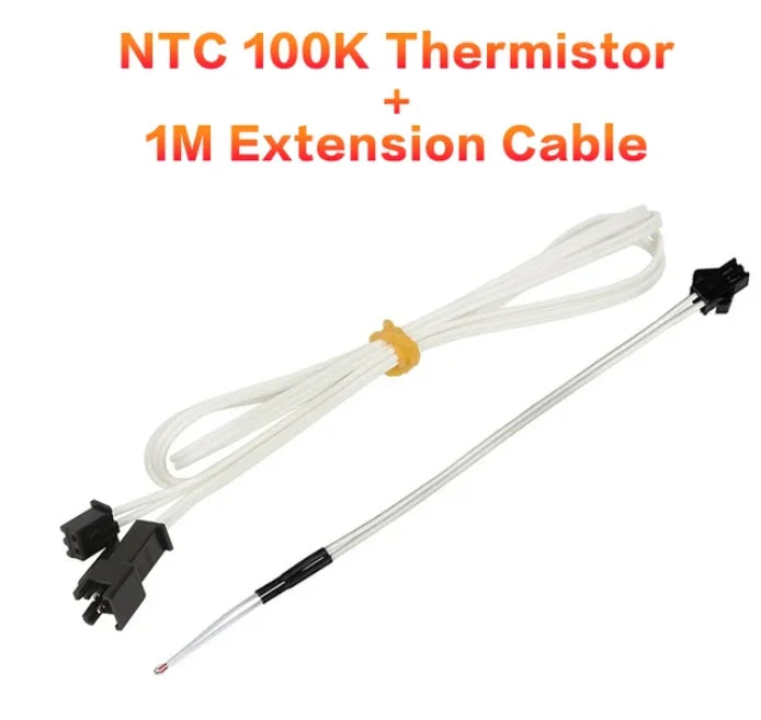 XCR3D 3D Printer Part 100k ohm B3950 NTC Thermistor Temperature Sensor HT-NTC100K 1 Meter 1.5m 2M Cable with Plug Connector