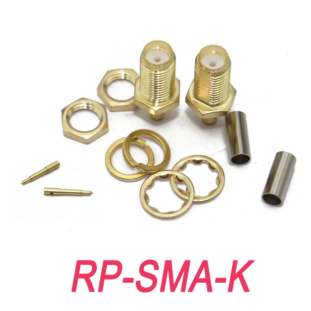 50-1.5 Cable SMA Male Female Straight Connector Gold Plated RP-SMA Crimping Adapter For RG178  RG316 RG174 LMR100 Wholesale