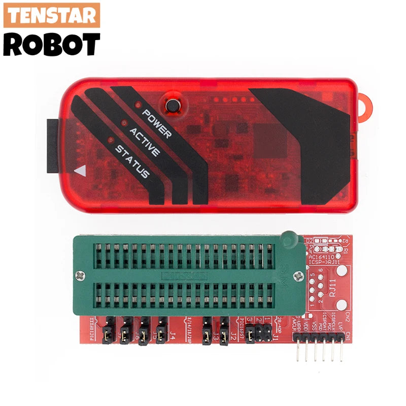 TSTARDEV PICKIT3 PIC KIT3 PICKIT 3 Programmer Offline Programming PIC Microcontroller Chip Monopoly+PIC Programmer Adapter Seat