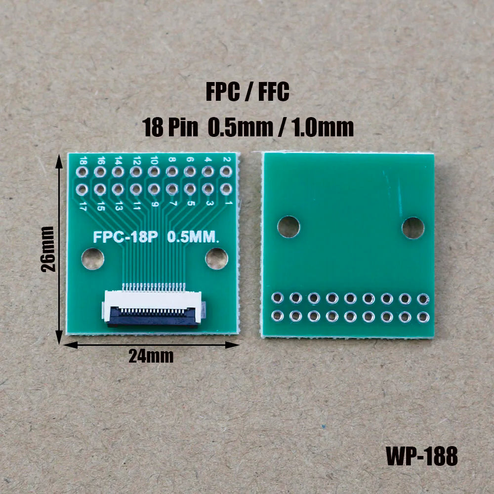 1pcs FPC/FFC Welding 0.5 Seat Connection 0.5mm Pitch Connector SMT To 2.54mm Flexible Cable Adapter Board 6 8 10 20 50 60 80 Pin