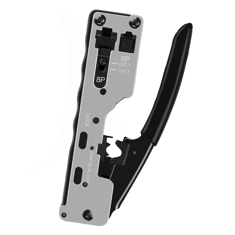 ZoeRax RJ45 Crimp Tool Ethernet Crimping Tool Wire Cutter Crimper for Cat7 Cat6a Cat6 Cat5e Pass Through Connectors