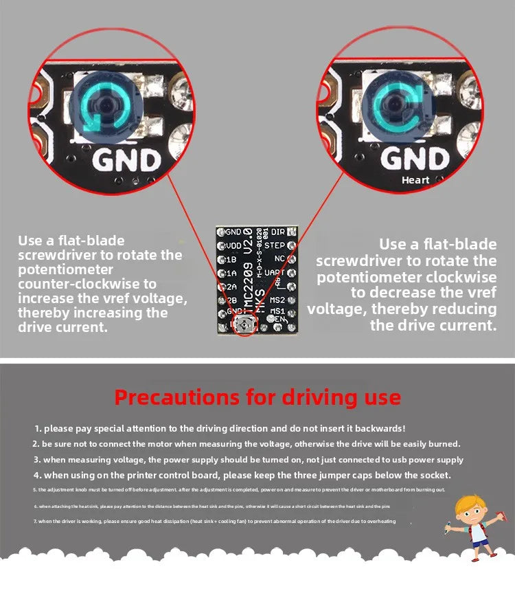 Stepper Motor Driver TMC2209 Silent Module Compatible with 2208 2225 26 3D Printer Accessory
