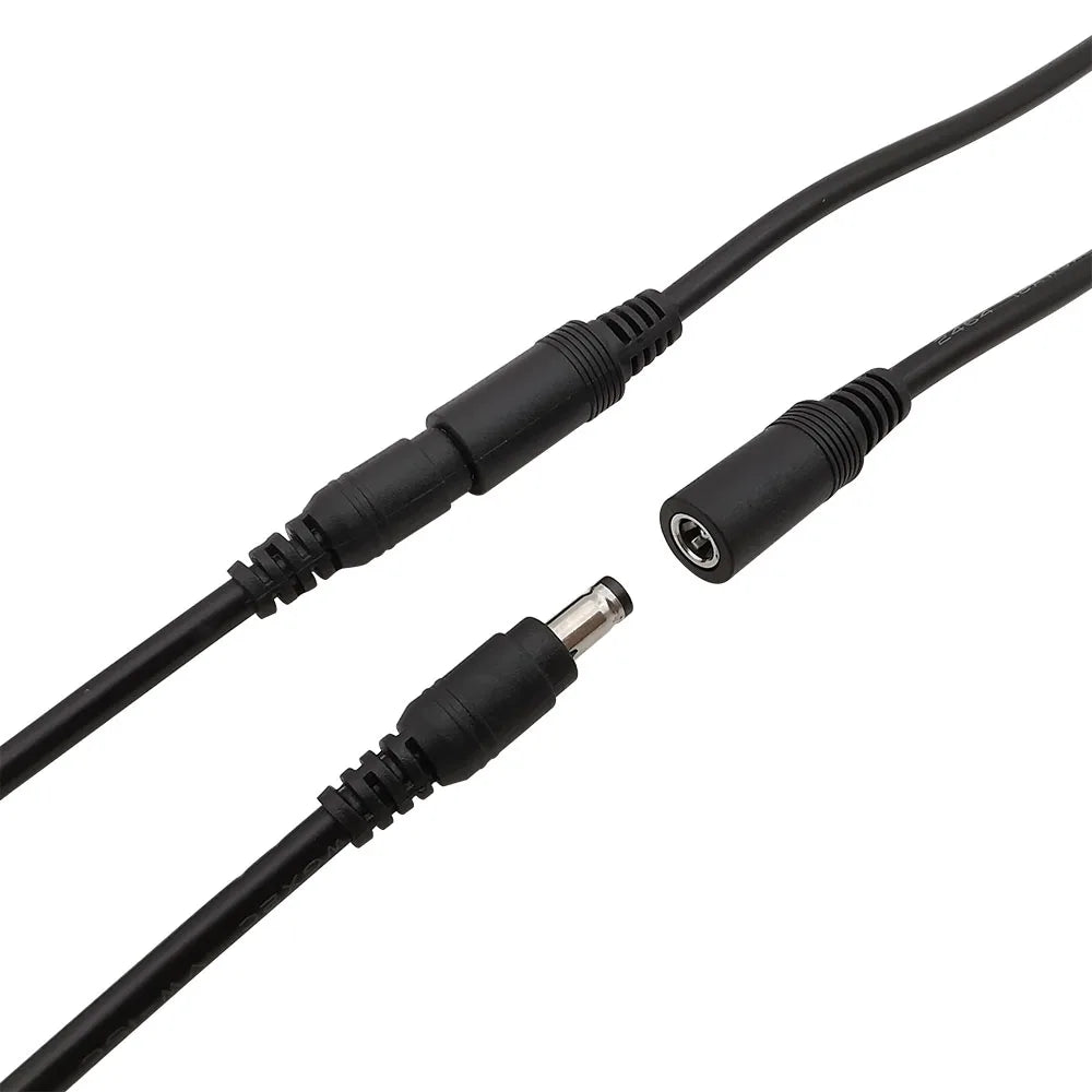 DC Power Pigtails Cable DC 5.5mm x 2.1mm Male Female to Bare Wire Open End 18AWG Wires Connector for CCTV Camera LED Strip Light