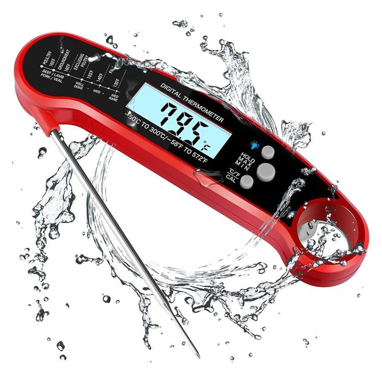 LMETJMA 0.5 Sec Instant Read Meat Thermometer Digital Waterproof Food Thermometer with Backlight Kitchen Thermometer For BBQ ﻿