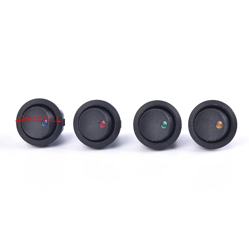 4Pcs 12V 20A Round Rocker Switch ON/Off LED Light Car Marine Boat Dot Toggle