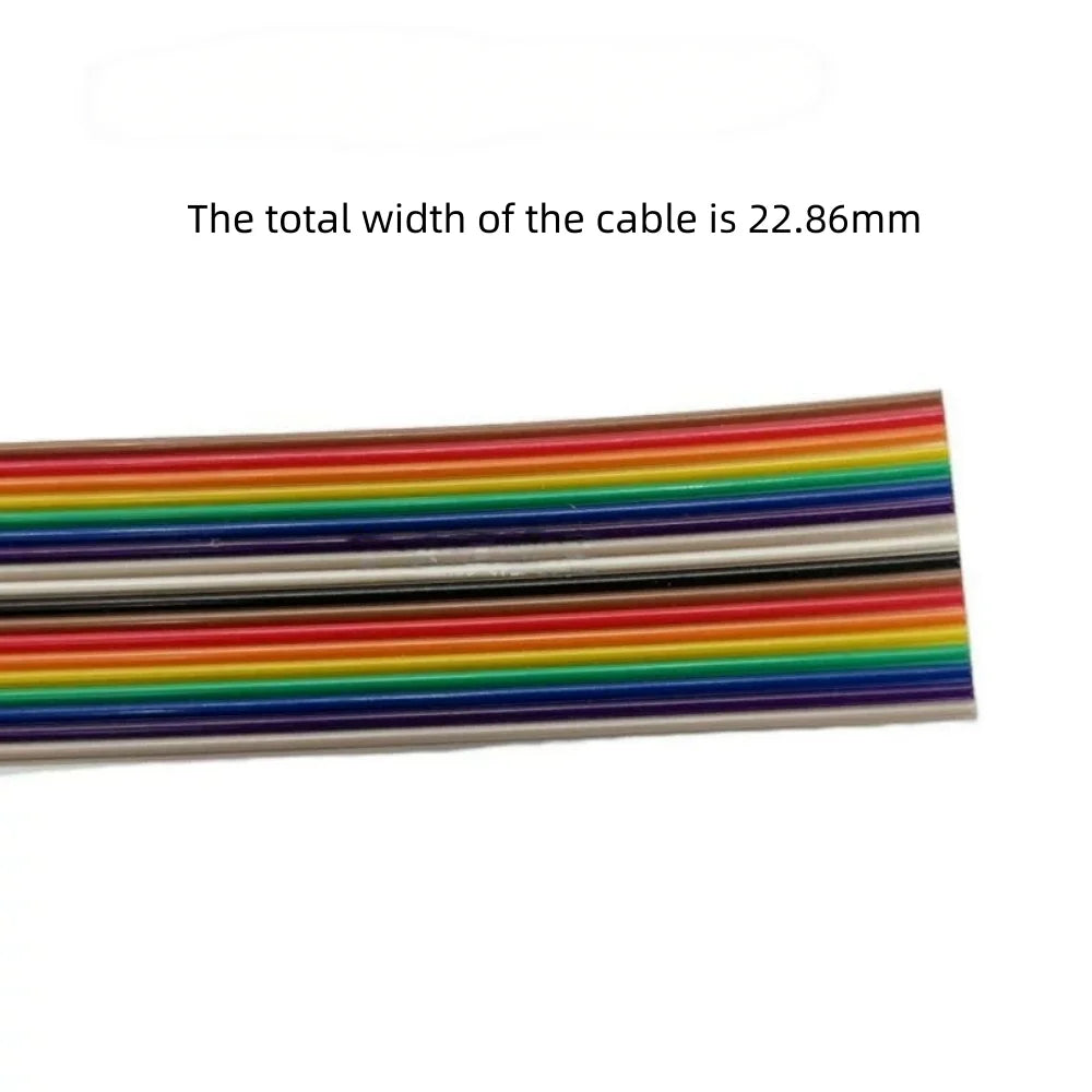Rainbow Dupont Flat Ribbon Cable 1.27mm Pitch 1 Meter Length 6P‑64P Multi Pin Counts Compatible for FC Dupont Connector