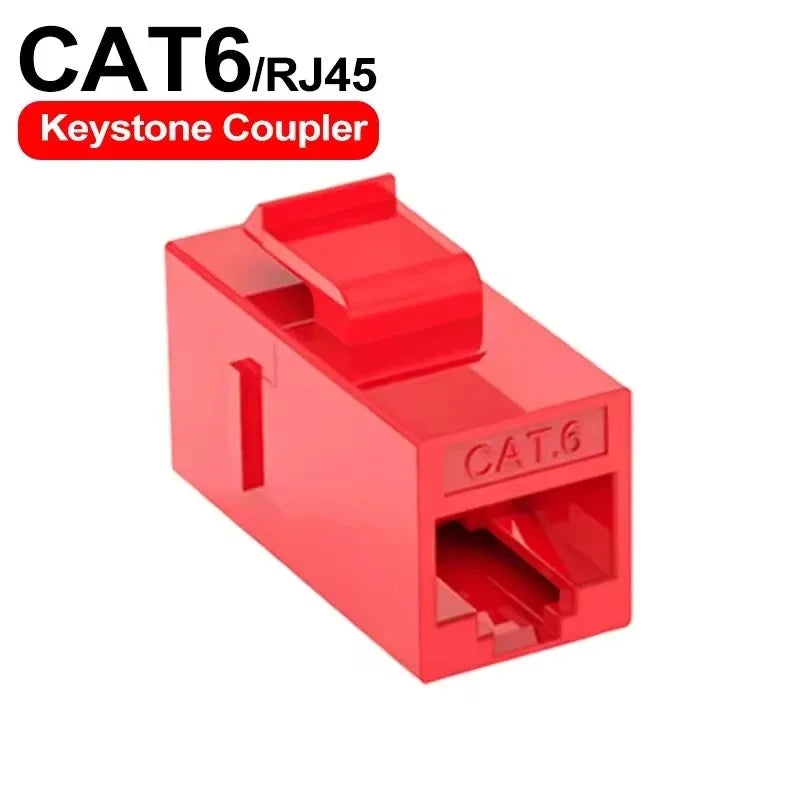 Cat6 RJ45 Adapter Insert Inline Coupler CAT6 Keystone Colorful Network Straight-through Connector for RJ45 CAT6 Keystone Coupler
