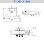 3 Phase Current Transmitter AC 5A 10A 50A Current Sensor 4-20ma 0-5V 0-10V RS485 Perforated Ampere Signal Transducer