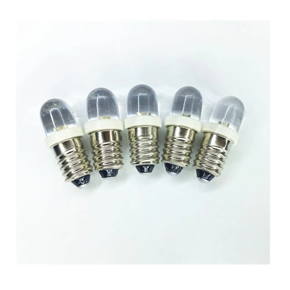 5PCS E10 LED Bulb DC3V DC3.8V DC4.5V DC 6V E10 LED 8V 12V 18V 24V E10 Warm white red blue green yellow