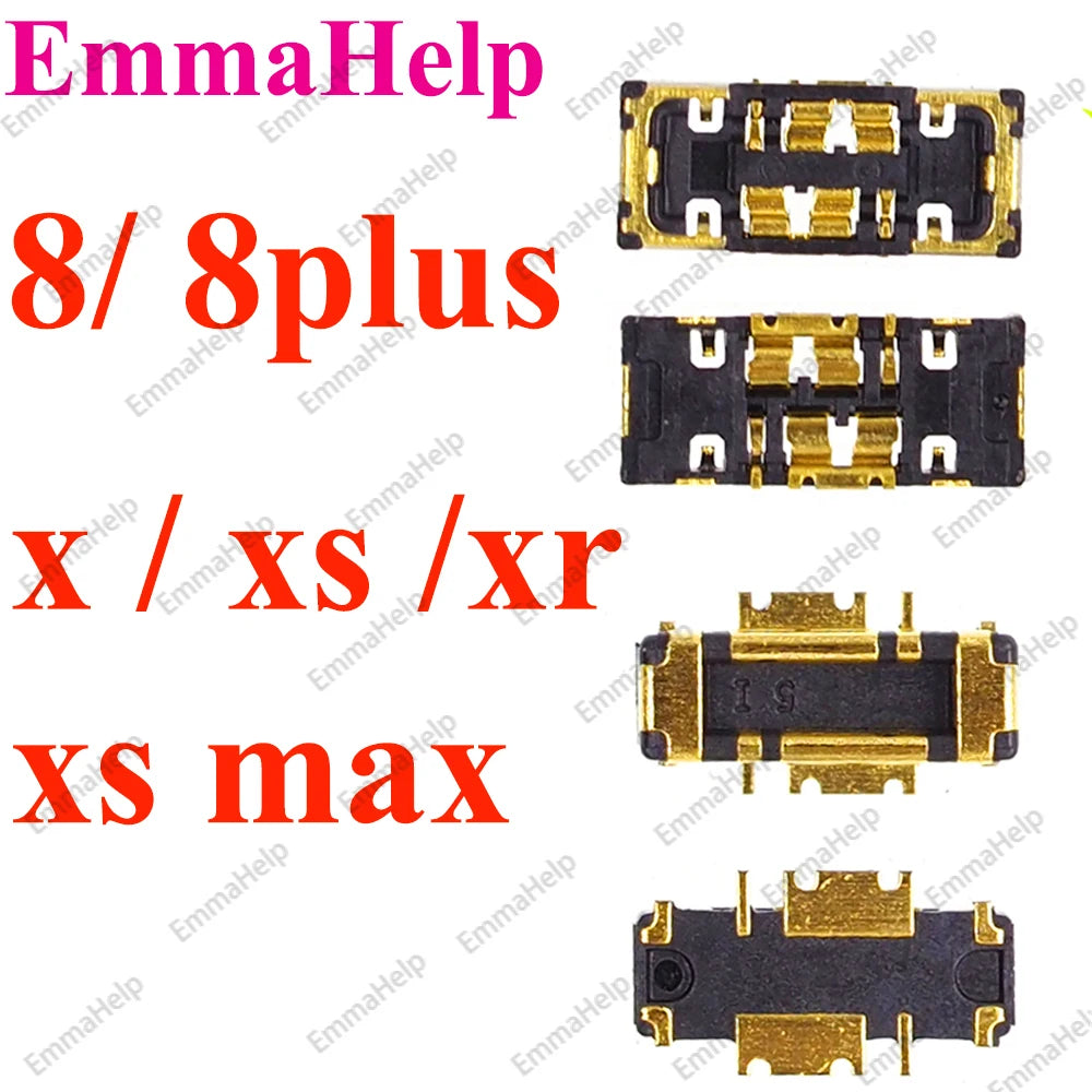 10pcs Battery FPC Connector Flex Cable For iPhone 14 15 Plus 13 12 11 Pro Max 7 6S X XR 8 Plus Clip Plug