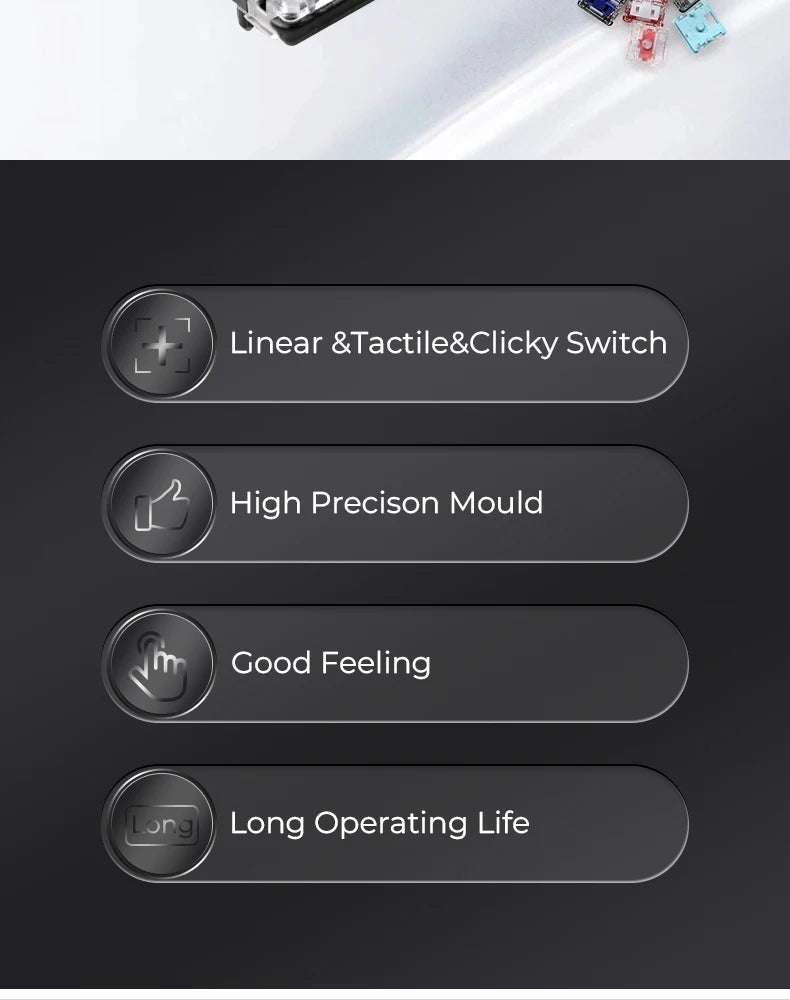 Kailh Low Profile Choc Switch 1350 Chocolate Keyboard Switch Clicky Tactile Linear Multicolor Switch Mechanical Keyboard Laptop