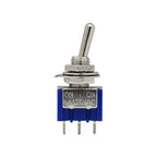 5Pcs Miniature Lever Toggle Switch Single Pole Double Throw ON-OFF-ON /ON-ON 120VAC 6A 1/4 Inch Mounting MTS-102 103 202