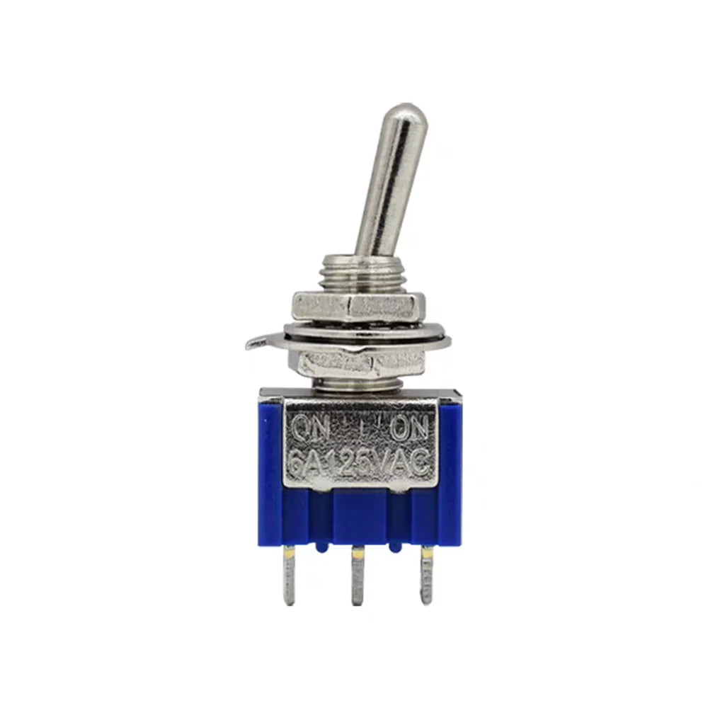 5Pcs Miniature Lever Toggle Switch Single Pole Double Throw ON-OFF-ON /ON-ON 120VAC 6A 1/4 Inch Mounting MTS-102 103 202