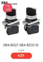 1Pcs Button Switch Self Reset Small Mushroom Head Emergency Stop 22mm Knob Key Start Inching Power on XB2-BG21 XB2-BA31 XB2-BS54