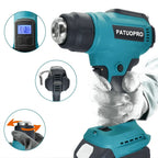 PATUOPRO Adjustable Temperatures Heat Gun 30-550℃ LED Display Cordless Electric Hot Air Gun Power Tools For Makita 18V Battery