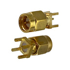 1pcs Connector SMA RP SMA  Male Plug & Female Jack Solder PCB & PCB edge Clip Mount Wire RF Coaxial Converter Brass FJP-810
