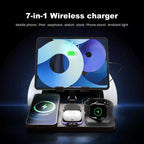 7-in-1 Wireless Charger Station 15W Fast Charging Type C Port Multi-Function Devices for iPhone 17 16 15 14 Samsung Airpods iPad