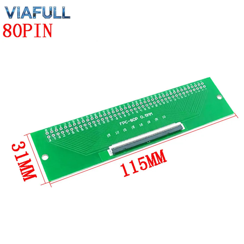 FC/FPC 6-80P to 2.54mm DIP Adapter Board 0.5mm Pitch Flexible Flat Cable Breakout PCB Soldered FR4 Double-Sided Converter Module