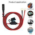 Quick Release SAE Cable With Fuse Terminal O Connector Battery Charger Extension Adapter Wire 16AWG Terminal