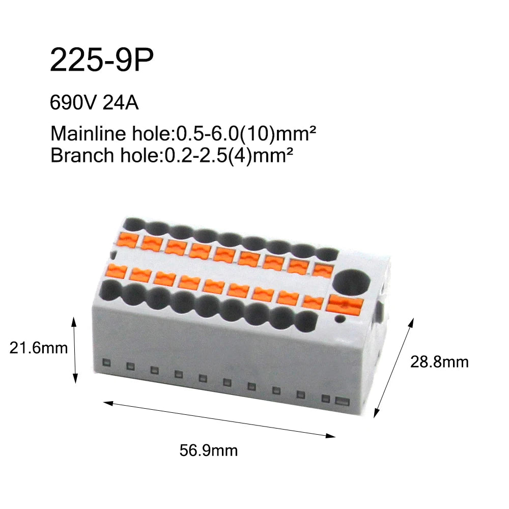 Fixed Modular Wire Connectors Compact Splicing Lighting Push-in Multi Link Terminal Block 1 in Multiple Out 225 Series 1