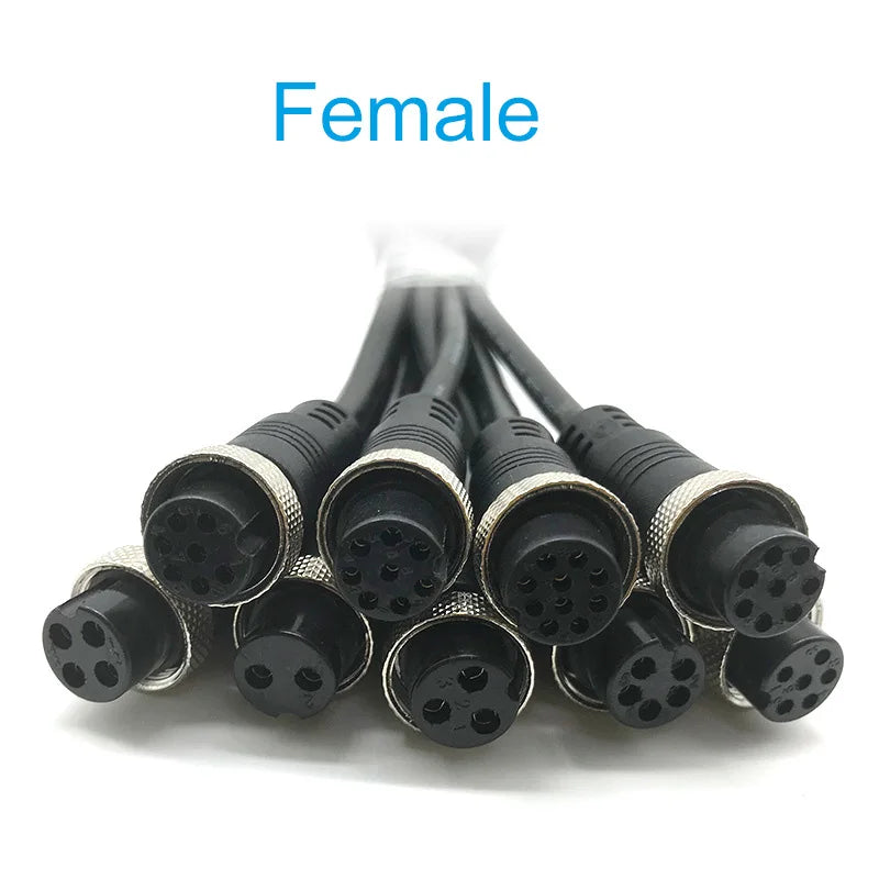 M16 2pin 3p 4p 5p 6p 7p 8p 9p 10Pin GX16 6pin Male to Female Aviation Video Extension Connect Cable 1M-10M for Car Camera System