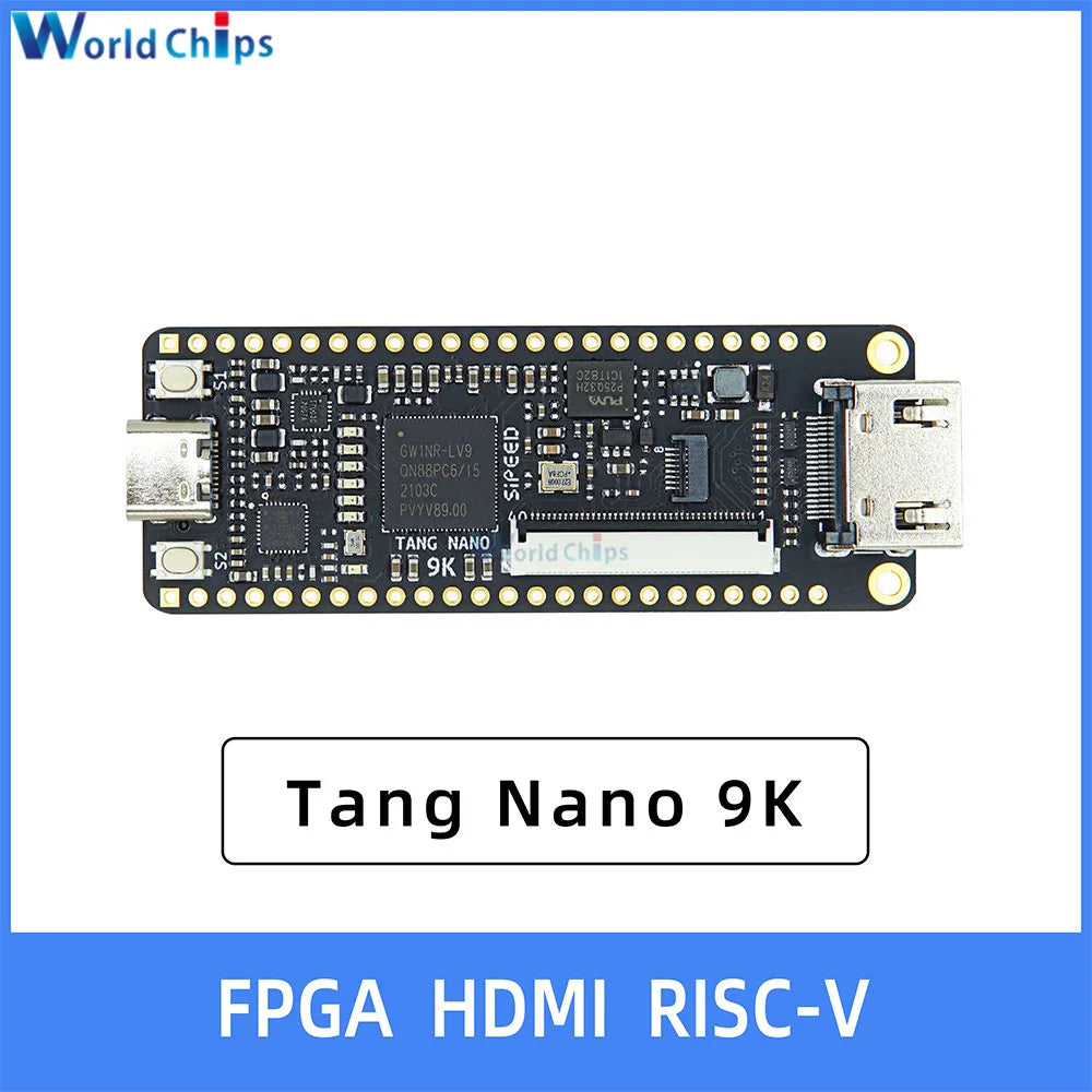 Tang Nano 9K Gaoyun FPGA GoAI Development Board GW1NR-9 RISC-V RV HDMI 40P RGB Interface with 1.14/4.3/5/7 Inch SPI Bare Screen