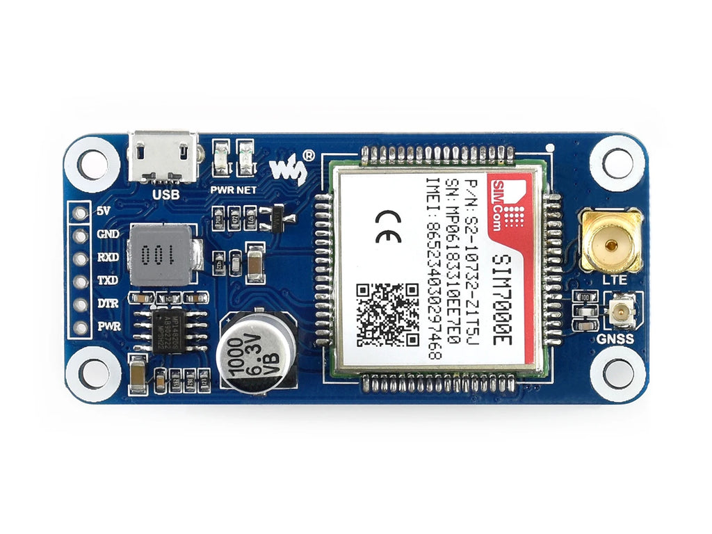 Waveshare NB-IoT / eMTC / EDGE / GPRS / GNSS HAT Based On SIM7000E for Raspberry Pi for Europe Africa Australia Southeast Asia