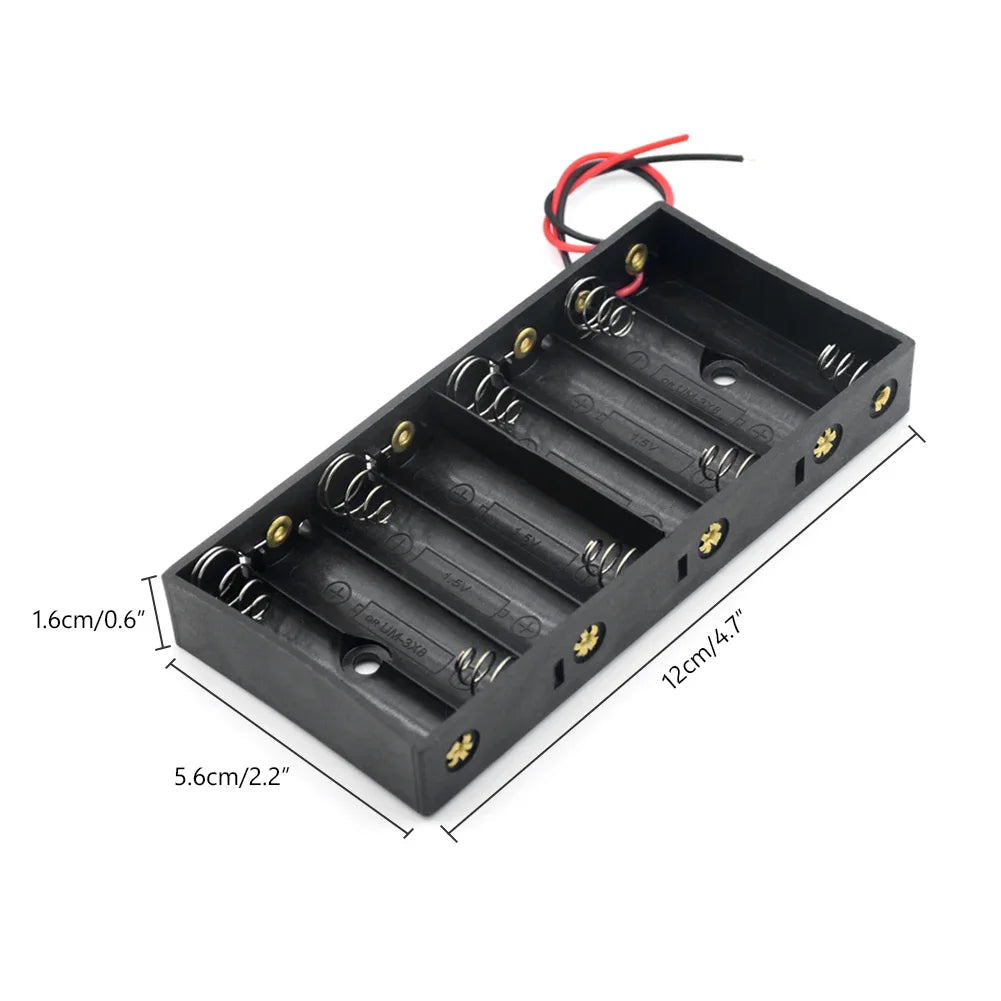 1X 2X 3X 4X AA Power Battery Storage Case Holder Socket DIY UM3 1.5V Dual AA LR6 Container Wt Lead Cables Switch Cover Optional