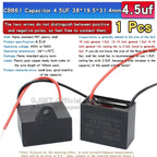 1pcs CBB61 Fan Starting Capacitor 450V 0.8/1/1.2/1.5/2/2.5/3/3.5/4/4.5/5/6/7/8/10/12/15/18/20UF Ceiling Fan Hood Motor Capacitor