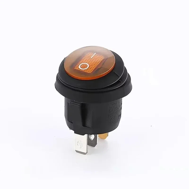 KCD1 Waterproof Round Button Rocker Switch KCD1 Boat-shaped Switches Push Button Switch ON OFF with Light 12V 220V