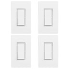 MOES [12 Pack] Paddle Rocker Light Switch, Single Pole On/Off 15Amp 120V, Glossy White Decorator, Self Grounding