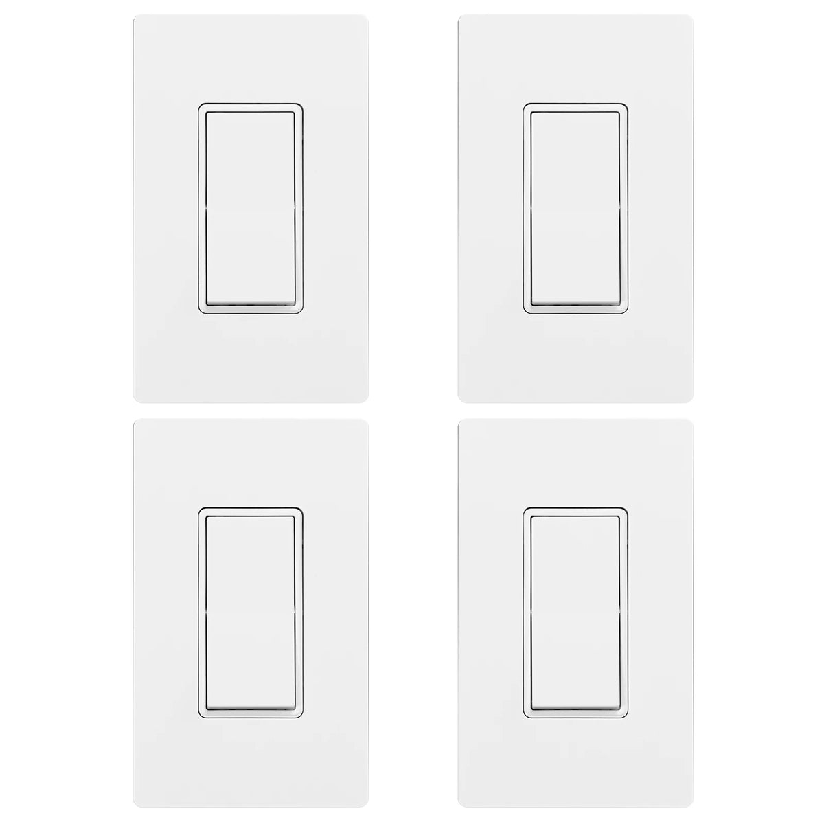 MOES [12 Pack] Paddle Rocker Light Switch, Single Pole On/Off 15Amp 120V, Glossy White Decorator, Self Grounding