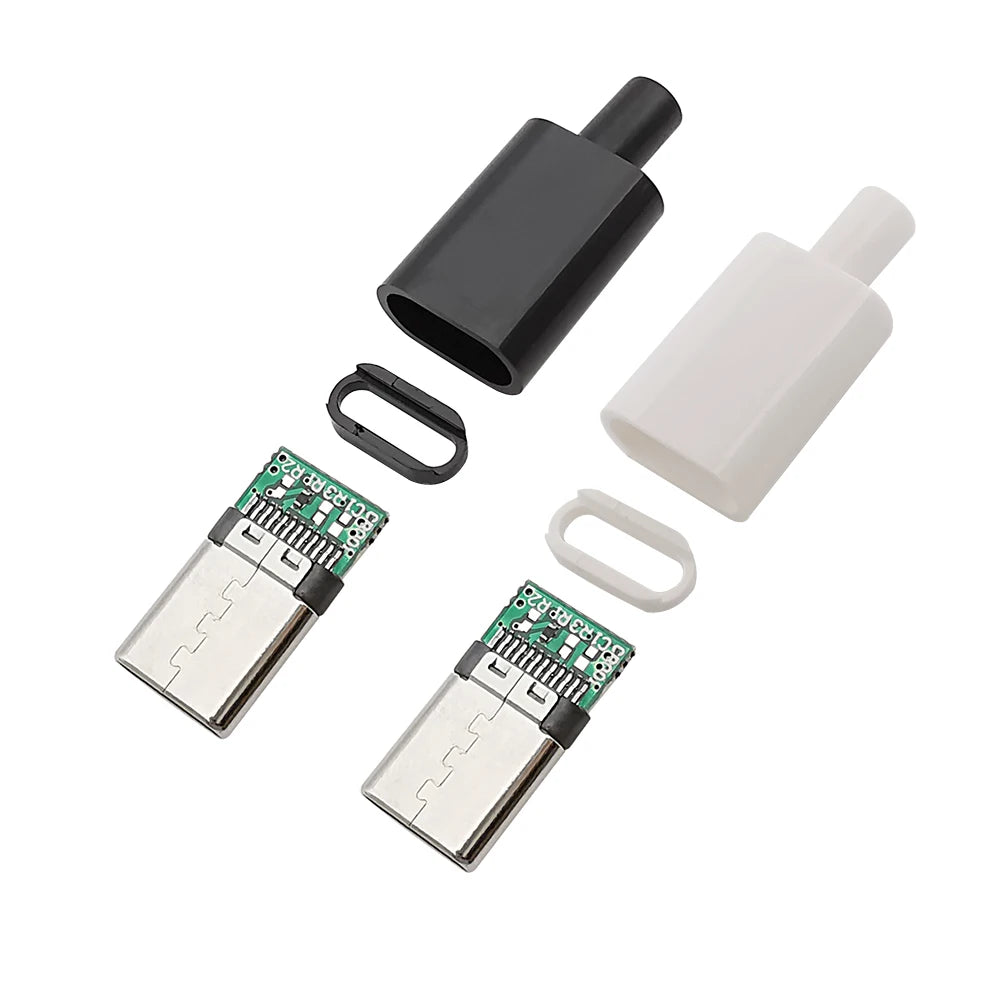 10Pcs Type-C USB 3.1 24 Pin Male Plug Welding Type Connector Jack Tail Terminals Type C Data Cable Interface Accessories Repair