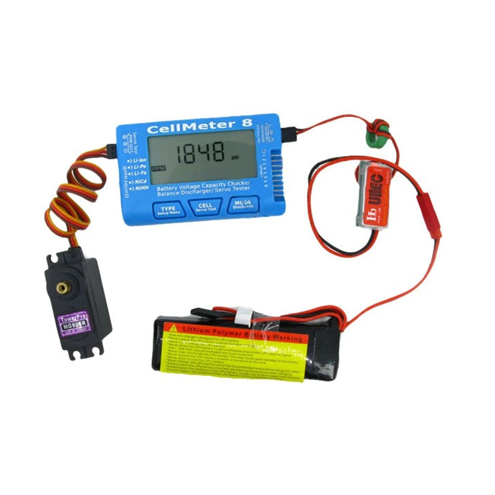 LCD Digital Battery Capacity Checker CellMeter RC CellMeter8 2-8S 4-8S Servo LiPo Li-lon NiMH Battery Tester RC CellMeter7