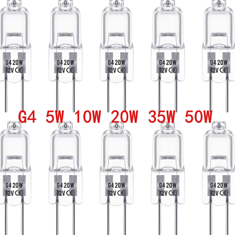 1/5/10PCS G4 12V 5W 10W 20W 35W 50W LED Lamp Bulbs Inserted Beads Crystal Lamp Halogen Bulb Eco Halogen Light Bulbs Capsule