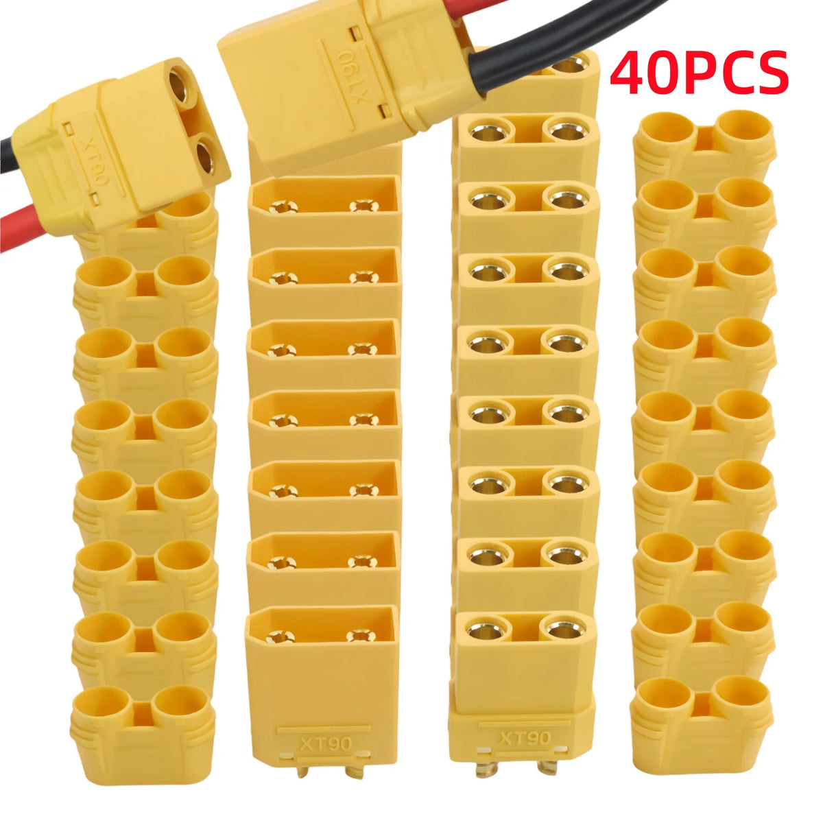 XT90 Plugs Male Female Connectors Copper Bullet Wire Connectors Welding Terminal Power Plugs for RC Lipo Battery Charge Adapter
