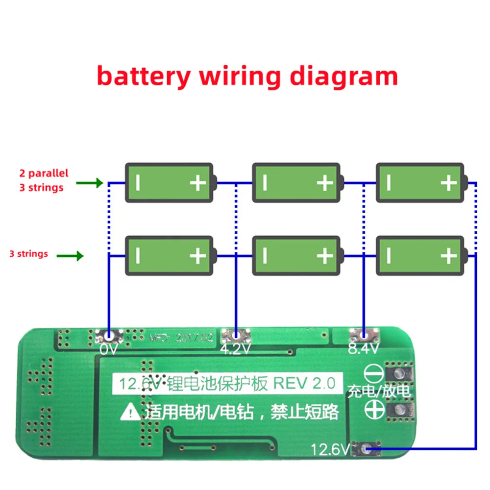 BMS 3S 20A Li-ion Lithium Battery 18650 Charger PCB Protection Board For Drill Motor 11.1V 12V 12.6V Lipo Cell Module