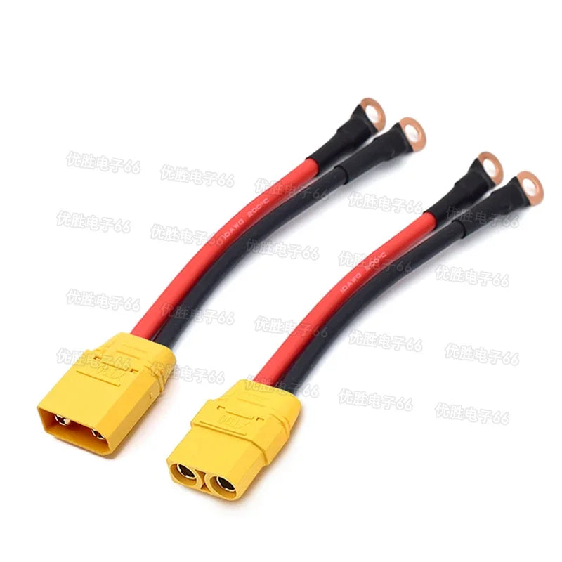XT90 Plug to O Type Ring Terminal Cable 10AWG Male Female Connector Wire RC Model Lithium Battery Charging Lead 6mm 8mm Gold