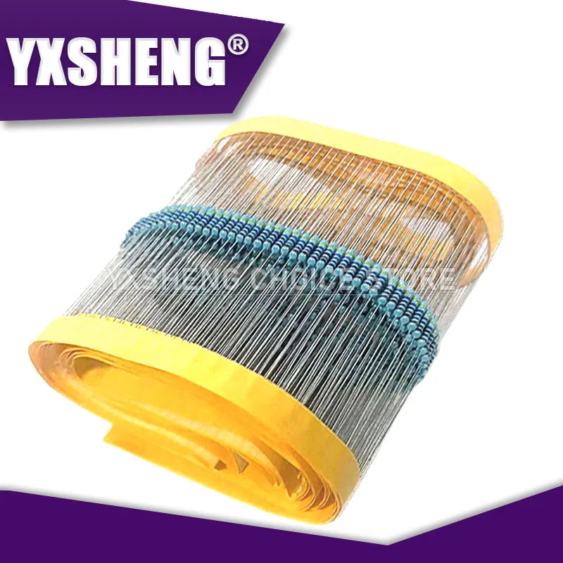 100PCS 1/4W Metal Film Resistor 100R 220R 1K 1.5K 2.2K 4.7K 10K 22K 47K 100K 100 220 1K5 2K2 4K7 1M Ohm New Resistance 1% 1R~10M