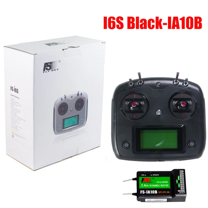 FLYSKY FS-i6S I6S 2.4G 10CH AFHDS 2A Centering Throttle Transmitter IA6B IA10B Receiver RetailBox for RC Cars Boats Drone Toys