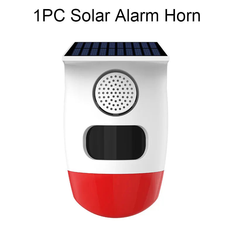 PGST Solar 120dB Independent Alarm Detector PIR Infrared Motion Sensor Siren Horn Home Security Protection Outdoor Waterproof